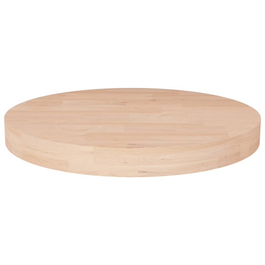 vidaXL Pyöreä pöytälevy Ø40x4 cm käsittelemätön täysi tammi