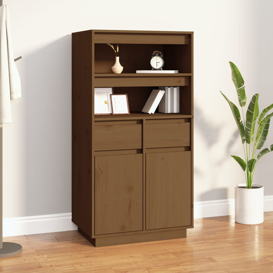 vidaXL Kaappi hunajanruskea 60x40x116,5 cm täysi mänty