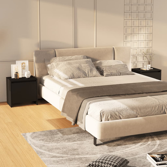 vidaXL Yöpöydät 2 kpl musta 45x34x44,5 cm lastulevy