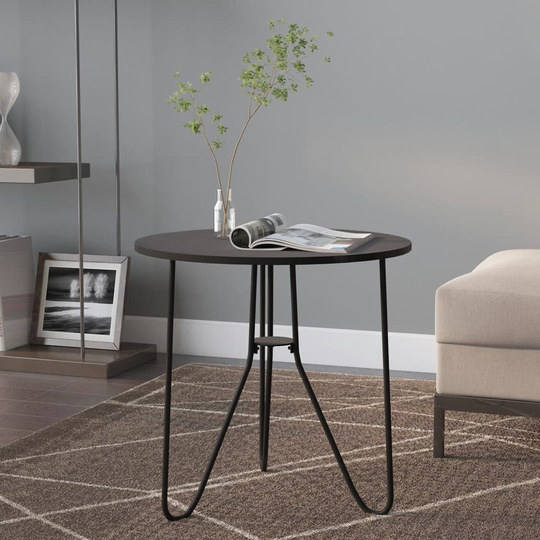 vidaXL Teepöytä musta 48 cm MDF ja rauta