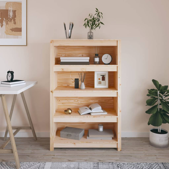 vidaXL Kirjahylly 80x35x126 cm täysi mänty
