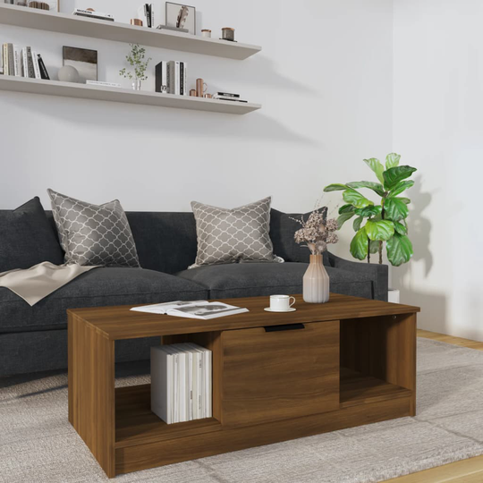 vidaXL Sohvapöytä ruskea tammi 102x50x36 cm tekninen puu