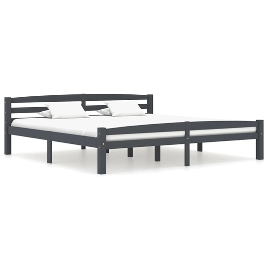 vidaXL Sängynrunko tummanharmaa täysi mänty 200x200 cm