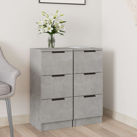 vidaXL Senkit 2 kpl betoninharmaa 30x30x70 cm tekninen puu