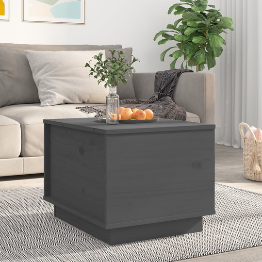 vidaXL Sohvapöytä harmaa 40x50x35 cm täysi mänty