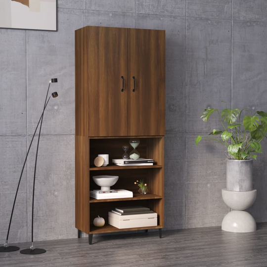vidaXL Kaappi ruskea tammi 69,5x32,5x180 cm tekninen puu