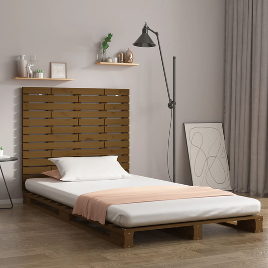vidaXL Sängynpääty seinälle hunajanruskea 81x3x91,5 cm täysi mänty