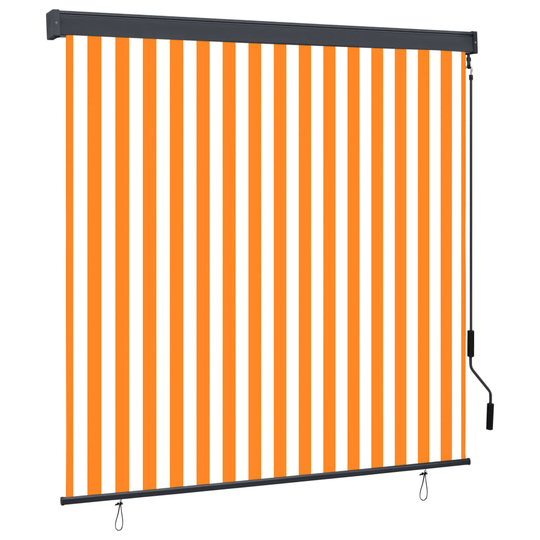 vidaXL Ulkorullaverho 170x250 cm valkoinen ja oranssi