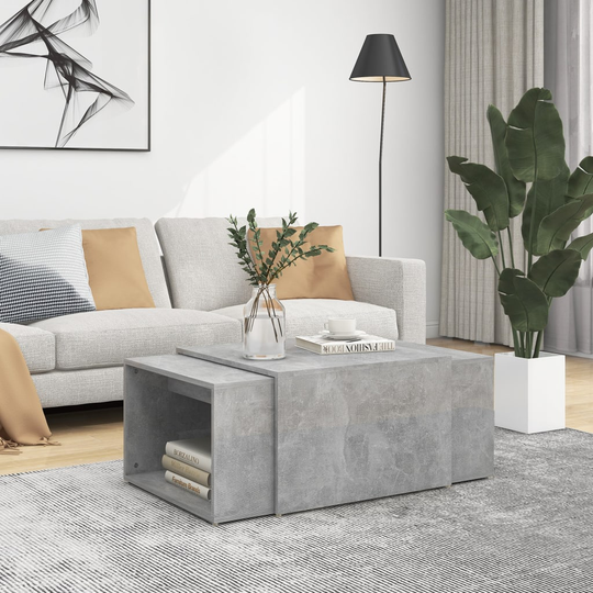 vidaXL 3-osainen sohvapöytäsarja betoninharmaa 60x60x38 cm