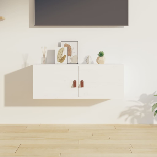 vidaXL Seinäkaappi valkoinen 80x30x30 cm täysi mänty