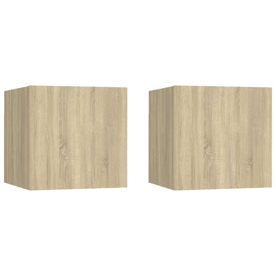 vidaXL Yöpöydät 2 kpl Sonoma-tammi 30,5x30x30 cm lastulevy