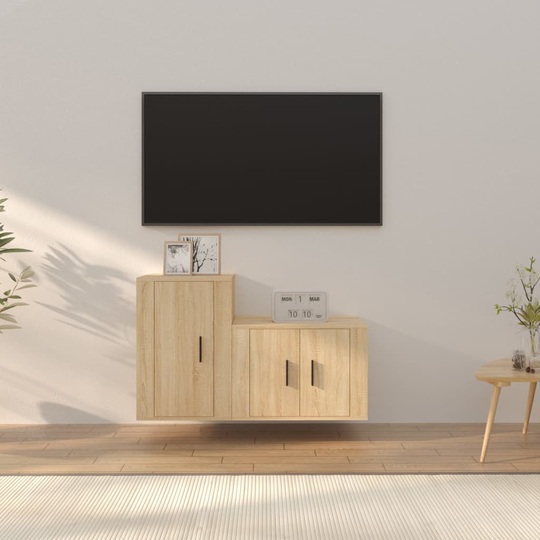 vidaXL 2-osainen TV-kaappisarja Sonoma-tammi tekninen puu