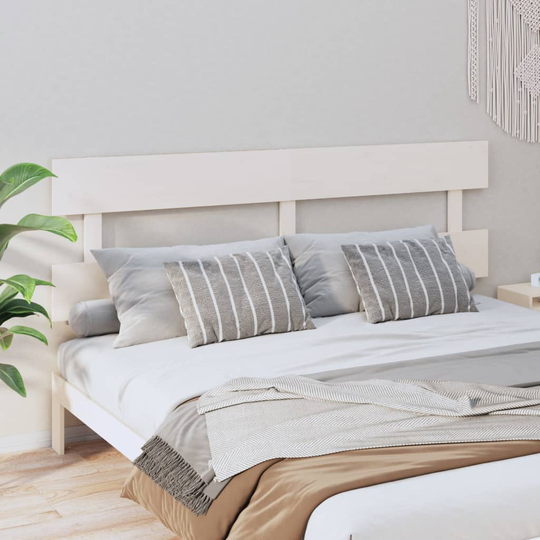 vidaXL Sängynpääty valkoinen 184x3x81 cm täysi mänty