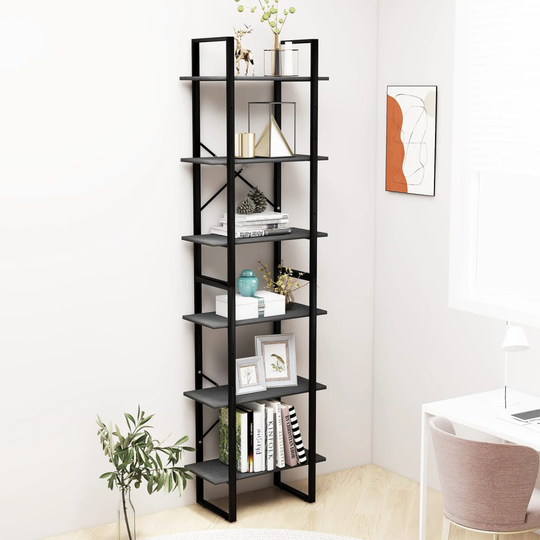 vidaXL Säilytyshylly harmaa 60x30x210 cm täysi mänty