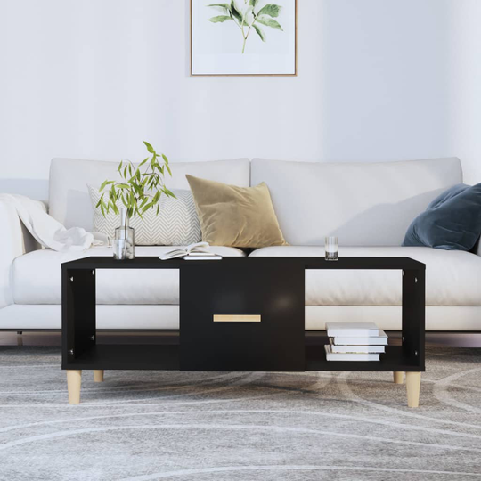 vidaXL Sohvapöytä musta 102x50x40 cm tekninen puu