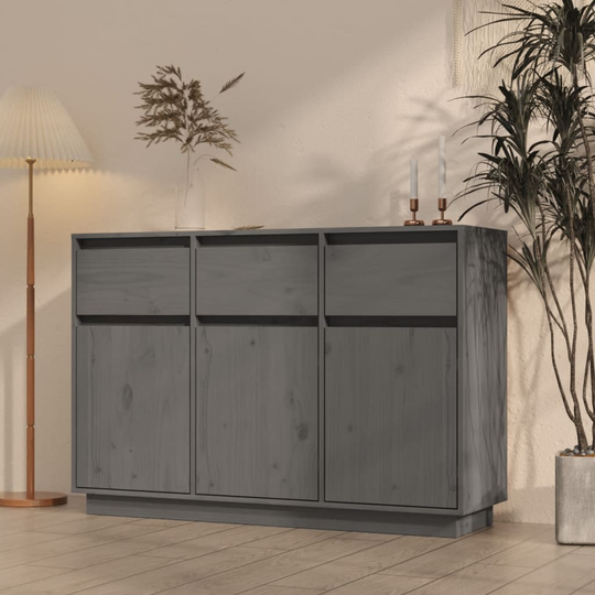 vidaXL Senkki harmaa 110x34x75 cm täysi mänty