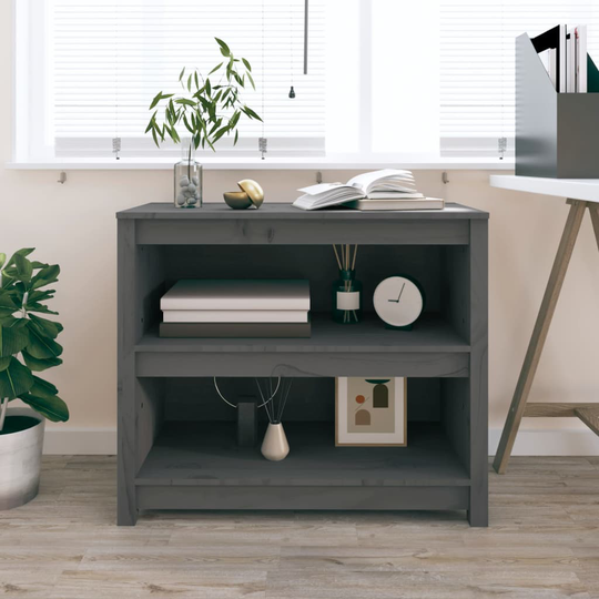 vidaXL Kirjahylly harmaa 80x35x68 cm täysi mänty