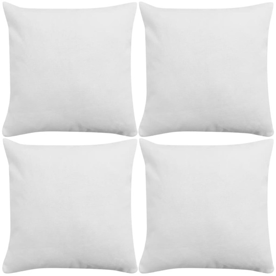 vidaXL Tyynynpäällinen Pellavatyylinen Valkoinen 4kpl 50x50 cm