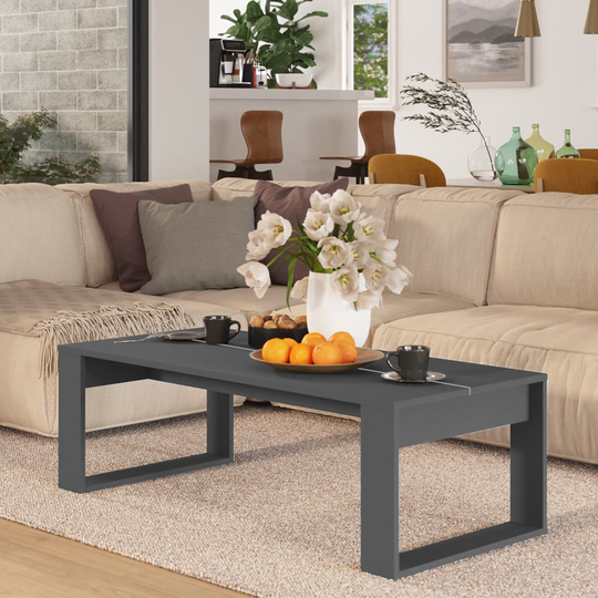vidaXL Sohvapöytä harmaa 110x50x35 cm tekninen puu