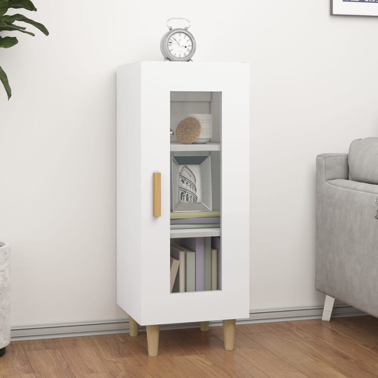 vidaXL Senkki korkeakiilto valkoinen 34,5x34x90 cm tekninen puu
