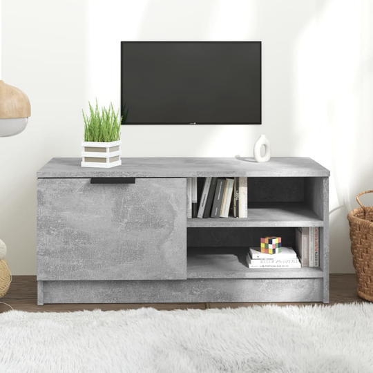 vidaXL TV-taso betoninharmaa 80x35x36,5 cm tekninen puu