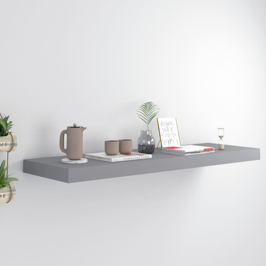 vidaXL Kelluva seinähylly harmaa 80x23,5x3,8 cm MDF