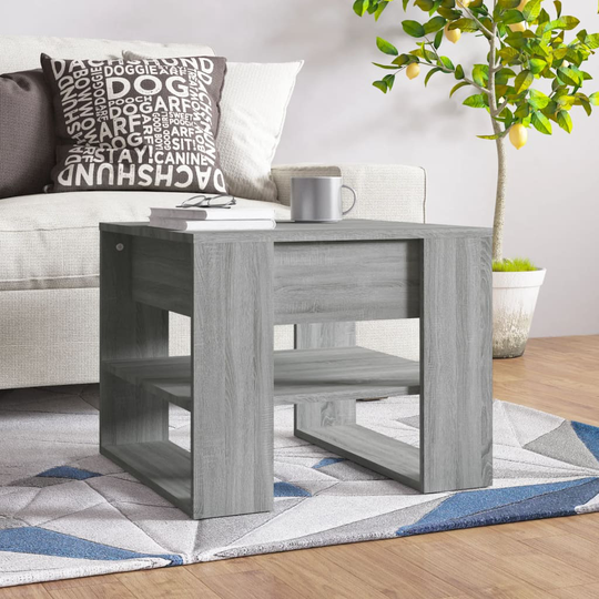 vidaXL Sohvapöytä harmaa Sonoma 55,5x55x45 cm tekninen puu