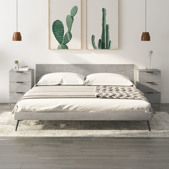 vidaXL Yöpöydät 2 kpl betoninharmaa 40x36x65 cm