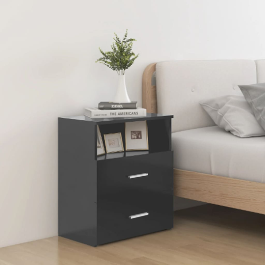 vidaXL Yöpöydät 2 kpl harmaa 50x32x60 cm