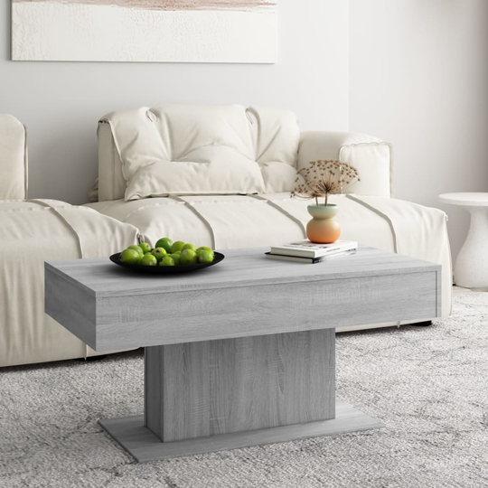 vidaXL Sohvapöytä harmaa Sonoma 96x50x45 cm tekninen puu