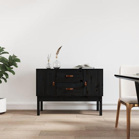 vidaXL Senkki musta 110x40x78 cm täysi mänty