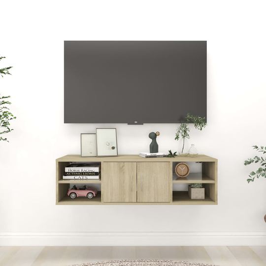 vidaXL Seinähylly Sonoma-tammi 102x30x29 cm lastulevy