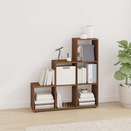 vidaXL Porraskirjahylly ruskea tammi 107 cm tekninen puu