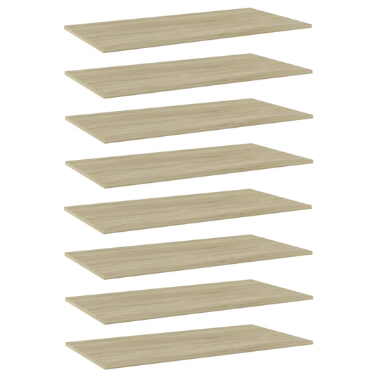 vidaXL Kirjahyllytasot 8 kpl Sonoma tammi 80x20x1,5 cm lastulevy