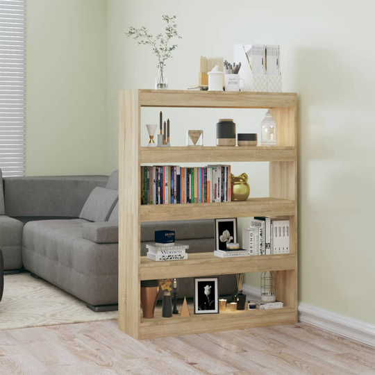 vidaXL Kirjahylly/tilanjakaja Sonoma-tammi 100x30x135 cm