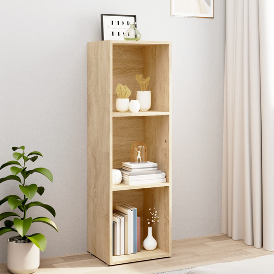 vidaXL Kirjakaappi Sonoma tammi 36x30x114 cm lastulevy