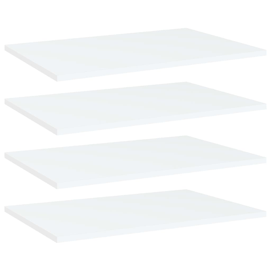 vidaXL Kirjahyllytasot 4 kpl valkoinen 60x40x1,5 cm lastulevy
