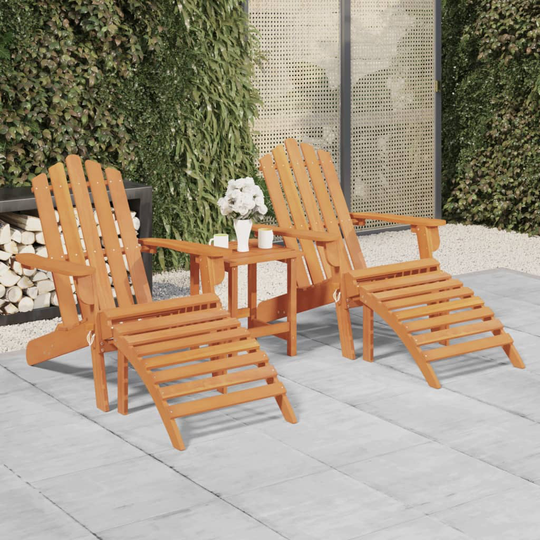 vidaXL Puutarhan Adirondack tuolit jalkatuilla 2 kpl täysi akasiapuu