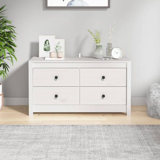 vidaXL Senkki valkoinen 100x40x54 cm täysi mänty