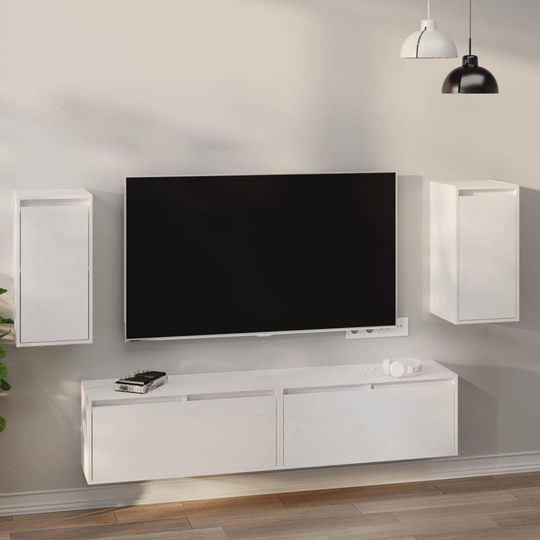 vidaXL Seinäkaapit 2 kpl valkoinen 30x30x60 cm täysi mänty