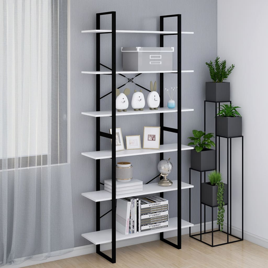 vidaXL Korkea kaappi valkoinen 100x30x210 cm lastulevy