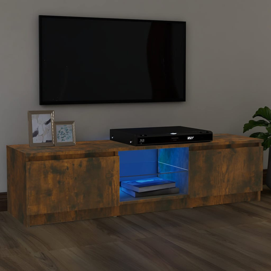 vidaXL TV-taso LED-valoilla savutammi 120x30x35,5 cm