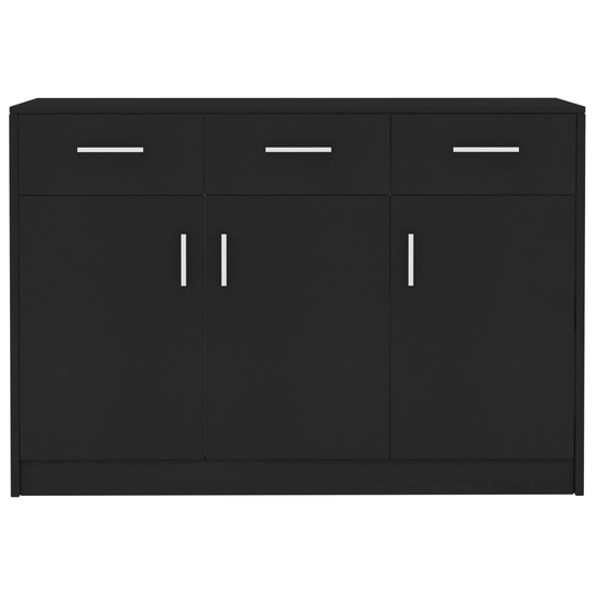 vidaXL Senkki musta 110x30x75 cm lastulevy