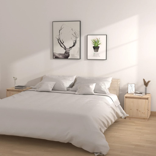 vidaXL Yöpöydät 2 kpl 40x30x40 cm täysi mänty