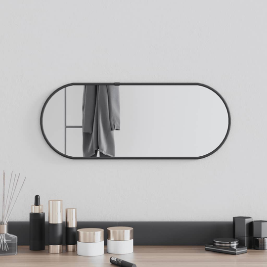 vidaXL Seinäpeili musta 50x20 cm ovaali