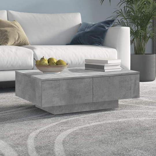 vidaXL Sohvapöytä betoninharmaa 90x60x31 cm lastulevy