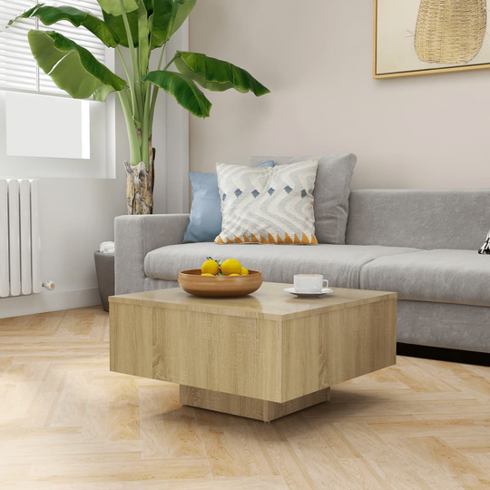 vidaXL Sohvapöytä Sonoma-tammi 60x60x31,5 cm lastulevy