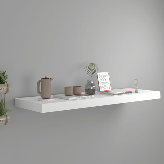 vidaXL Kelluva seinähylly valkoinen 80x23,5x3,8 cm MDF