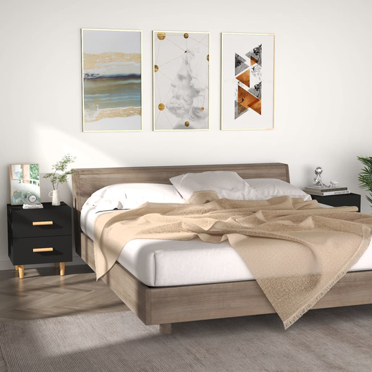 vidaXL Yöpöydät 2 kpl musta 40x35x47,5 cm