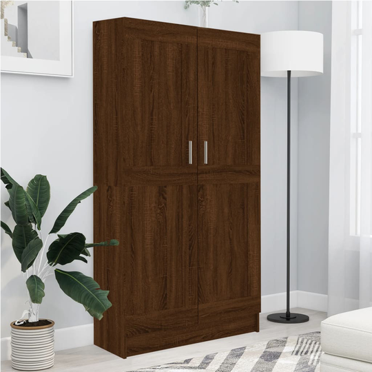 vidaXL Kirjakaappi ruskea tammi 82,5x30,5x150 cm tekninen puu